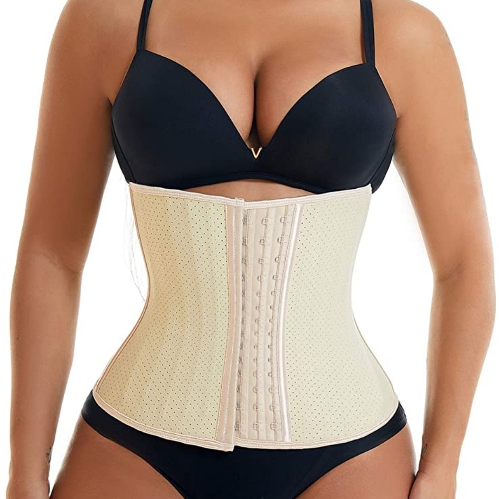 25 Steel Boned Latex Waist Trainer Hook  Tummy Control